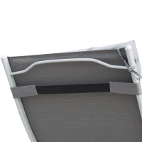 Outsunny Outdoor Folding Chaise Lounge Chair Recliner with Portable Design, Adjustable Backrest, Cushion and Headrest, Grey(m-9)