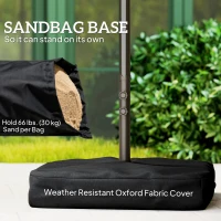 Outsunny 15' Outdoor Patio Umbrella with Twin Canopy Sunshade Steel Table Umbrella w/ Lift Crank, Cross base, Sandbag, Brown(m-6)