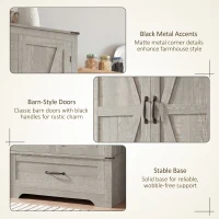 HOMCOM 72" Farmhouse Pantry Cabinet with Adjustable Shelves, Kitchen Pantry Cabinet with 2 Doors, Distressed Light Gray(m-6)