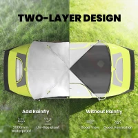 Outsunny Camping Tent for 6-8 Man with 2000mm Waterproof Rainfly and Carry Bag for Fishing Hiking Festival, Green(m-4)