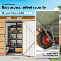 Outsunny 6 x 4FT Galvanized Garden Storage Shed, Metal Outdoor Shed with Double Doors and 2 Vents, Yellow(m-6)