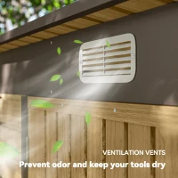 Outsunny 8 x 4FT Galvanized Garden Storage Shed, Metal Outdoor Shed with Double Doors and 2 Vents, Oak(m-7)