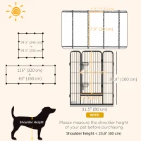 PawHut Dog Pen with Gate, 12 Panels Puppy Playpen, Dog Fence, 39"H(m-3)