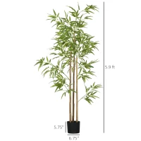 HOMCOM 6ft Artificial Tree, Indoor Fake Bamboo with Pot, for Home Office Living Room Decor(m-3)