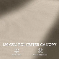 Outsunny 15' Outdoor Patio Umbrella with Twin Canopy Sunshade Steel Table Umbrella w/ Lift Crank, Cross base, Sandbag, Brown(m-7)