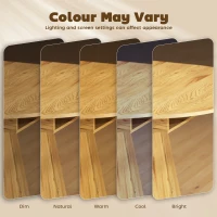 HOMCOM Extendable Dining Table, Round to Oval Convertible Kitchen Table with Storage Shelf for Dining Room, Natural(m-10)