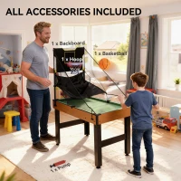 Soozier 53 in 5-in-1 Combo Multi Game Table with Foosball, Pool, Hockey, Table Tennis, Basketball for Adults(m-9)