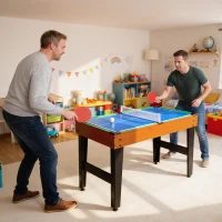Soozier 53 in 5-in-1 Combo Multi Game Table with Foosball, Pool, Hockey, Table Tennis, Basketball for Adults(m-1)