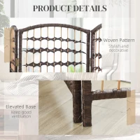 HOMCOM 8 Panel Folding Room Divider Portable Privacy Screen Wave Fiber Room Partition for Home Office Brown(m-6)