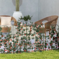 Outsunny 6-Piece Plant Support Set, Trellis for Climbing Plants, Garden Stakes, Steel, Green, 40 x 90 cm(m-7)