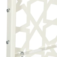 Outsunny Metal Outdoor Privacy Screen, Decorative Outdoor Divider with Stand and Expansion Screws, 36.2" x 17.7" x 78", White(m-10)