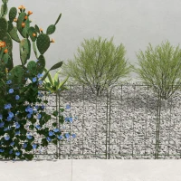 Outsunny 6-Piece Plant Support Set, Trellis for Climbing Plants, Garden Stakes, Steel, Green, 40 x 90 cm(m-8)