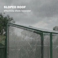 Outsunny Mini Greenhouse, Portable Greenhouse with 3 Shelves, 2 Roll-up Doors, 56.3" x 17.7" x 59.4", Clear(m-6)