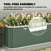 Outsunny Galvanized Raised Garden Bed, Deep Rot Planter Box, Outdoor Garden Bed with Plant Labels, 7' x 2' x 2', Light Green(m-5)