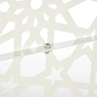 Outsunny Metal Outdoor Privacy Screen, Decorative Outdoor Divider with Stand and Expansion Screws, 36.2" x 17.7" x 78", White(m-9)