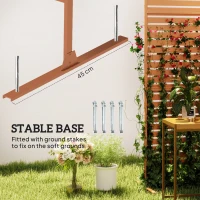 Outsunny Decorative Outdoor Privacy Panel, Freestanding Metal Outdoor Divider with Stand for Garden, Backyard, Deck, Pool, Brown(m-5)