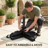 Outsunny Patio Umbrella Base Portable Outdoor Umbrella Stand for Poles 1.4"/1.5"/1.9" Black(m-7)