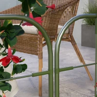 Outsunny 6-Piece Plant Support Set, Trellis for Climbing Plants, Garden Stakes, Steel, Green, 40 x 90 cm(m-10)