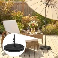 Outsunny Patio Umbrella Base Portable Outdoor Umbrella Stand for Poles 1.4"/1.5"/1.9" Black(m-10)