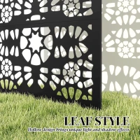 Outsunny Metal Outdoor Privacy Screen, 72" x 38" Freestanding Outdoor Divider, Black(m-4)