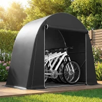 Outsunny 8' x 4' Portable Shed, Waterproof Bike Tent with Roll-up Zipper Door and Galvanised Metal Frame for Bike, Garden Tools(m-8)