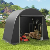 Outsunny 8' x 4' Portable Shed, Waterproof Bike Tent with Roll-up Zipper Door and Galvanised Metal Frame for Bike, Garden Tools(m-7)