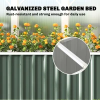 Outsunny Galvanized Raised Garden Bed, Deep Rot Planter Box, Outdoor Garden Bed with Plant Labels, 7' x 2' x 2', Light Green(m-9)