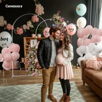 Outsunny Wedding Arch, 7/6.5/6 ft Metal Balloon Arch Backdrop Stand Set of 3 for Birthday Party, Bridal Shower, White(m-9)