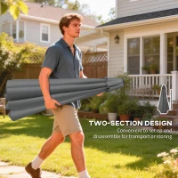 Outsunny 10 ft Patio Umbrella with Push Button Tilt and Crank, Outdoor Market Table Umbrella Parasol, Dark Grey(m-10)