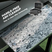 Outsunny Tabletop Charcoal Smoker, Portable BBQ with Ash Catcher and Thermometer for Backyard, Camping, Picnic, Black(m-9)