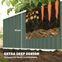 Outsunny Galvanized Raised Garden Bed, Deep Rot Planter Box, Outdoor Garden Bed with Plant Labels, 7' x 2' x 2', Light Green(m-4)