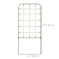 Outsunny 6-Piece Plant Support Set, Trellis for Climbing Plants, Garden Stakes, Steel, Green, 40 x 90 cm(m-3)