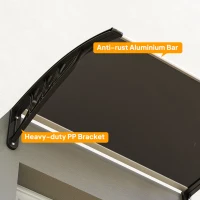 Outsunny Window Awning Door Canopy, 29.9" x 39.4" Polycarbonate Cover, Front Door Patio Canopy with Solid Panel, Transparent(m-4)