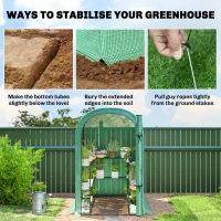 Outsunny Walk-in Mini Greenhouse with Shelves, Portable Outdoor Greenhouse with Roll-up Door, 123 x 187 x 189 cm, Green(m-7)