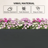 Outsunny Vinyl Raised Garden Bed Kit, Set of 2 Elevated Garden Boxes with Open Bottom, Screwless Outdoor Planter Box(m-7)