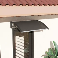 Outsunny Window Awning Door Canopy, 29.9" x 39.4" Polycarbonate Cover, Front Door Patio Canopy with Solid Panel, Transparent(m-9)