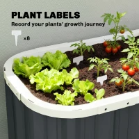 Outsunny Galvanized Raised Garden Bed, Deep Rot Planter Box, Outdoor Garden Bed with Plant Labels, 7' x 2' x 2', Dark Grey(m-7)