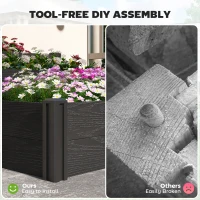 Outsunny Vinyl Raised Garden Bed Kit, 3-Tier Elevated Garden Box with Open Bottom, DIY Assembly, Outdoor Raised Planter Box(m-4)