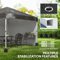 Outsunny 10' x 10' Pop Up Canopy with Sidewalls, Roller Bag, Height Adjustable Instant Tent for Outdoor, Garden, Patio, Black(m-9)