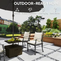 Outsunny Patio Umbrella Weighted Base with Table Tray, Heavy Duty Umbrella Base with Wheels Handles, Brown(m-7)