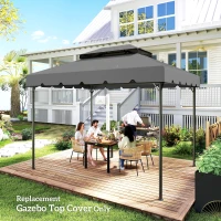Outsunny 13' x 10' Gazebo Replacement Canopy, Gazebo Top Cover with Double Vented Roof for Garden Patio(TOP ONLY), Grey(m-9)