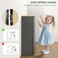 HOMCOM Shoe Storage Cabinet with 2 Flip Drawers and Adjustable Shelves for 12 Pairs of Shoes, Light Grey(m-7)