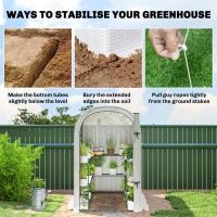 Outsunny Walk-in Mini Greenhouse with Shelves, Portable Outdoor Greenhouse with Roll-up Door, 123 x 187 x 189 cm, White(m-7)