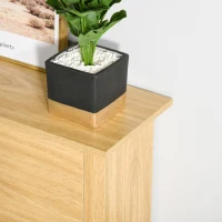 HOMCOM Shoe Storage Cabinet with 2 Flip Drawers and Adjustable Shelves for 12 Pairs of Shoes, Natural Wood(m-9)