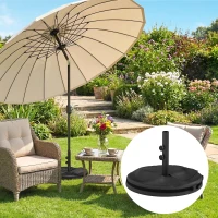 Outsunny Patio Umbrella Base Portable Outdoor Umbrella Stand for Poles 1.4"/1.5"/1.9" Black(m-8)