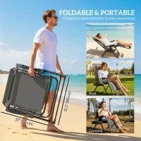 Outsunny Zero Gravity Chair, Reclining Outdoor Lounger Chair with Cup Holder, 400 LBS Capacity, Dark Grey(m-6)