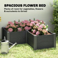 Outsunny Vinyl Raised Garden Bed Kit, 3 x 3 x 1ft Elevated Garden Box with Open Bottom, Screwless Outdoor Planter Box(m-6)
