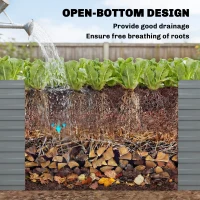 Outsunny 8' x 4' x 2' Raised Garden Bed, Galvanized Planter Box for Growing Flowers, Herbs and Vegetables, Light Grey(m-6)