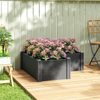 Outsunny Vinyl Raised Garden Bed Kit, 3 x 3 x 1ft Elevated Garden Box with Open Bottom, Screwless Outdoor Planter Box(m-1)