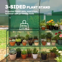 Outsunny Walk-in Mini Greenhouse with Shelves, Portable Outdoor Greenhouse with Roll-up Door, 123 x 187 x 189 cm, Green(m-4)